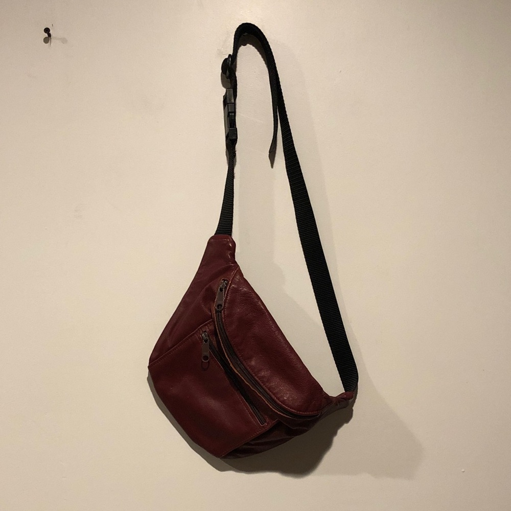 Vintage Mahogany Faux Leather Fanny Pack